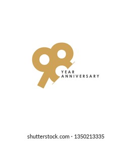 98 Year Anniversary Vector Template Design Illustration