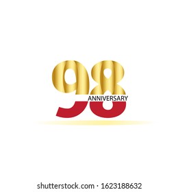 98 Year Anniversary Vector Template Design Illustration