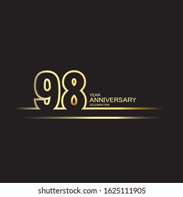 98 Year Anniversary Vector Template Design Illustration