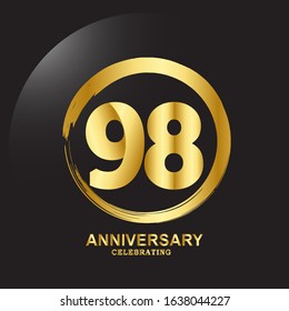 98 Year Anniversary Vector Template Design Illustration