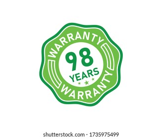 98 year warranty icon isolated on white background