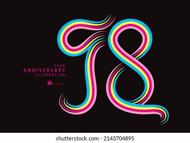 98 years anniversary celebration logotype colorful line vector, 98th birthday logo, 98 number, Banner template, vector design template elements for invitation card and poster.
