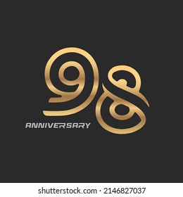 98 years anniversary celebration logotype with elegant modern number