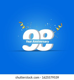 98 Years Anniversary Celebration Vector Template Design Illustration