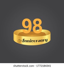 98 Years Anniversary Celebration Vector Template Design Illustration