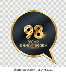 98 Years Anniversary Celebration Vector Template Design Illustration