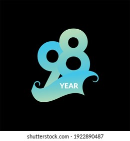 Ilustración de diseño de plantillas de vectores de celebración de 98 años