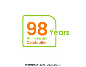98 years anniversary celebration Vector Template Design Illustration