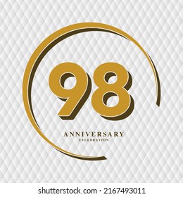 Ilustración de diseño de plantillas de vectores de celebración de 98 años