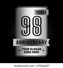 98 years anniversary design template. Vector and illustration.