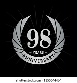 98 years anniversary. Elegant anniversary design. 98 years logo.