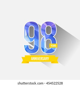 98 Years Anniversary with Low Poly Design