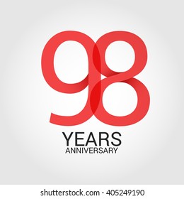 98 years anniversary, signs, symbols. simple design.