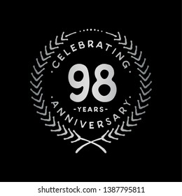 98 years design template. 98th vector and illustration.