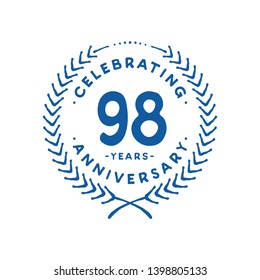 98 years design template. 98th vector and illustration.