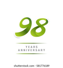 98 Years Green Anniversary  Logo Celebration