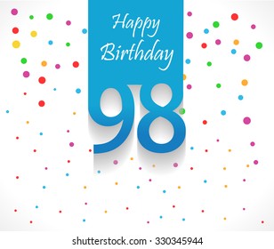 98 Years Happy Birthday Background Card Stock Vector (Royalty Free ...