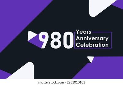 980 years anniversary celebration modern banner template design