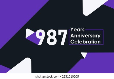 987 years anniversary celebration modern banner template design