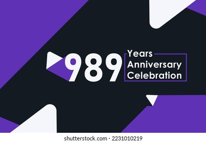 989 years anniversary celebration modern banner template design