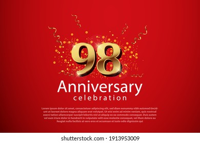 98º aniversario de fondo con ilustración de número 3D