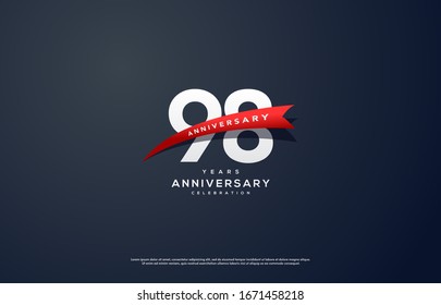 98th anniversary background with illustrations of white colored figures and the inscriptions below.