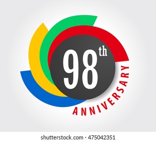 98th Anniversary celebration background, 98 years anniversary card illustration - vector eps10