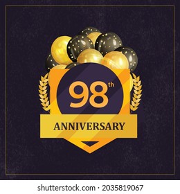 98th Anniversary Celebration Design, Vector illustration design.
