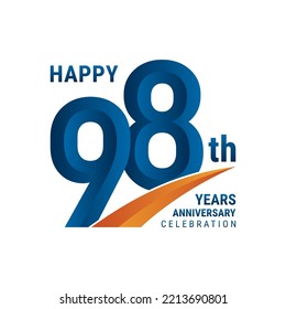 Logo del 98º aniversario, diseño del logotipo perfecto para la celebración del aniversario, ilustración vectorial