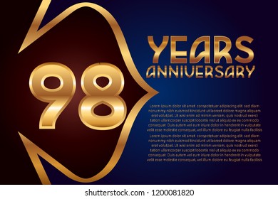 98th Anniversary numbers. background for anniversary
