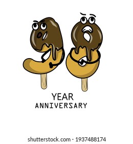 98th year anniversary celebration vector template design illustration