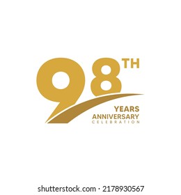 98th year anniversary design template. vector template illustration