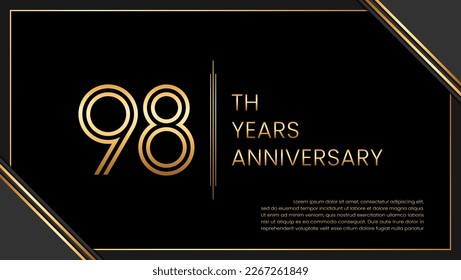 98th year anniversary design template. vector template illustration