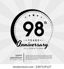 98th year anniversary design template. vector template illustration