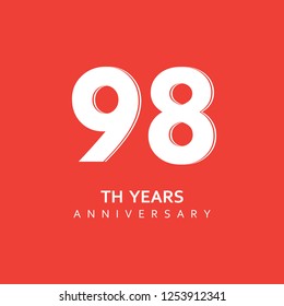 98th Year Anniversary Vector Template Design Illustration.