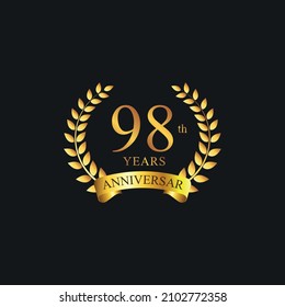 98th years anniversary golden laurel wreath