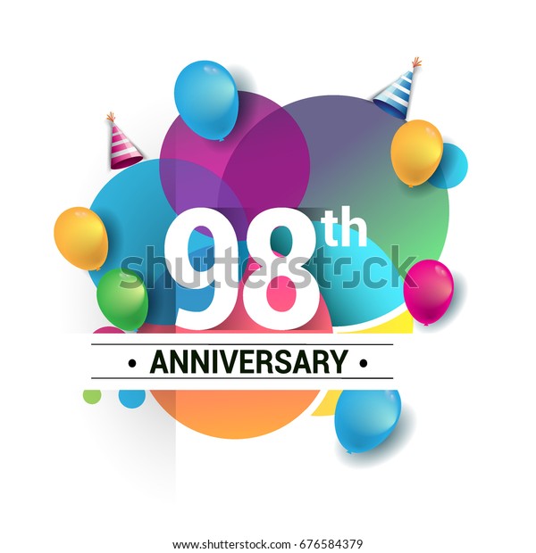 98th Years Anniversary Logo Vector Design Stock Vector (Royalty Free ...