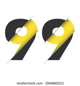 99 9 Diseño del logotipo numérico con un corte creativo. Diseño de logotipo creativo.