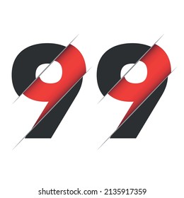 99 9 Number Logo Design with a Creative Cut. Creative logo design.