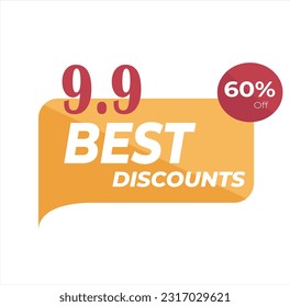 9.9 mejor descuento efecto de estilo de texto editable temática promoción de ventas de septiembre