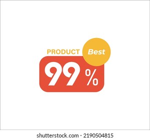 99% Best Product banner tag product label vector art illustration Isolated on White Backgroundolated on White Background