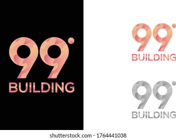 99 Construcción de la contracción Número vector logotipo creativo corporativo
