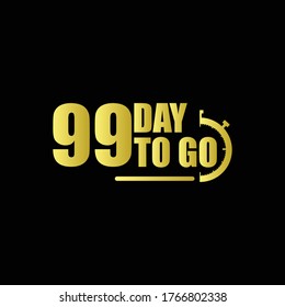 99 day to go Gradient label,sign,button. Vector stock illustration