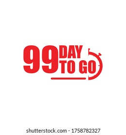 99 days to go label,sign,button. Vector stock illustration