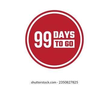99 días para ir la ilustración del banner del vector rojo aislado en fondo blanco