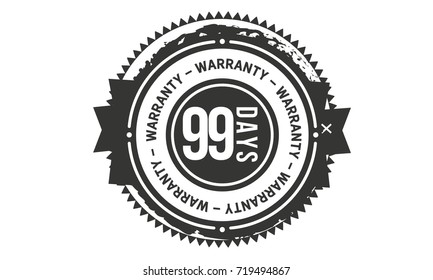 99 days warranty icon vintage rubber stamp guarantee