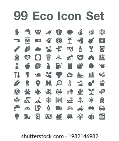 99 Eco-Icon-Set, Vektorgrafik
