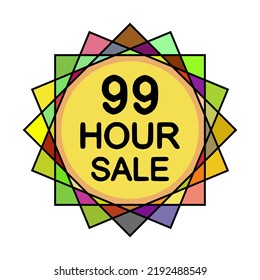 99 hour sale, design element, vector stickers