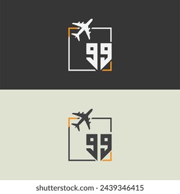 99 initial monogram logo with square style design.