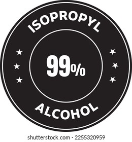 99% Isopropyl Alcohol black and white vector icon Illustration